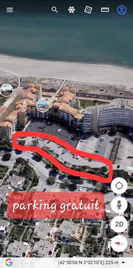 Appartement Vue Mer,Acces Direct Plage,Fibre,Clim,Parking Public Gratuit Le Barcarès Exteriör bild
