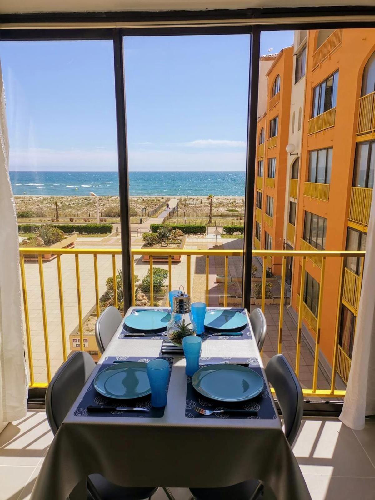 Appartement Vue Mer,Acces Direct Plage,Fibre,Clim,Parking Public Gratuit Le Barcarès Exteriör bild