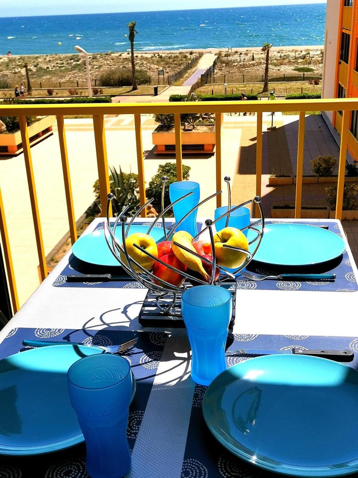 Appartement Vue Mer,Acces Direct Plage,Fibre,Clim,Parking Public Gratuit Le Barcarès Exteriör bild